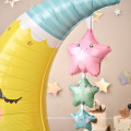 fête Baby Moon Star 3D Ballons en papier d&#39;aluminium avec base